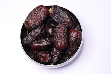 
Raw Organic Dates fruit isolated on a white background


