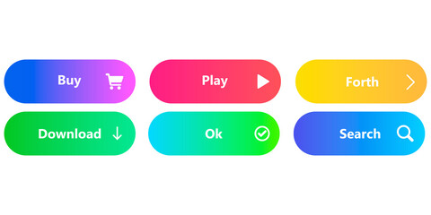 buttons for web vector set icons