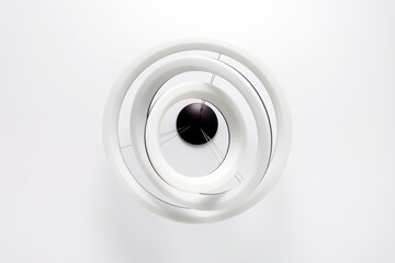 Modern white round chandelier with led lamps .