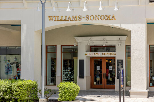 Fort Myers, Florida - USA -7-31-21: William-Sonoma storefront in belltower shopping center in Fort Myers FL, Williams-Sonoma, Inc. is an American retail company that sells kitchen-wares and home furni