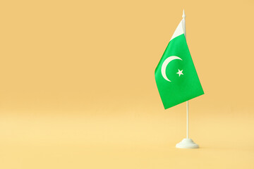 Pakistan flag on color background
