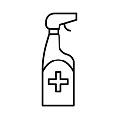 Hand sanitizer flat icon. Pictogram for web. Line stroke. Isolated on white background. Vector eps10. Medical equipment.