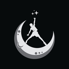 Kids dream to reach a star with moon