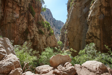 Narrow canyon of Butterfly Valley in Fethiye