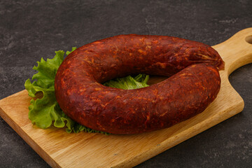 Krakowska sausage over the board