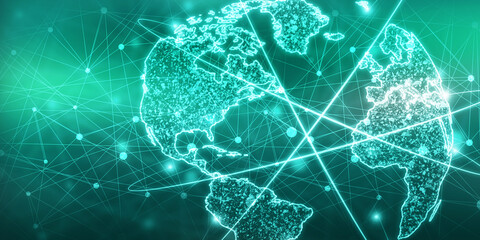 2d illustration world map abstract background