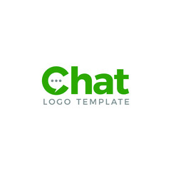 Chat logo design. Letter C and Buble talk symbol. Vector illustration.