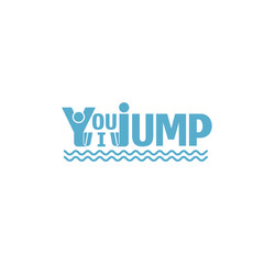 You Jump I Jump Quotes. Vector Illustration. Jump Person Symbol or Icon.