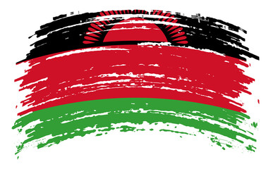 Malawi flag in grunge brush stroke, vector
