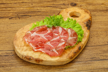 Smoked pork neck slices snack