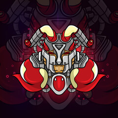 The monster industrial steam punk for esport mascot design