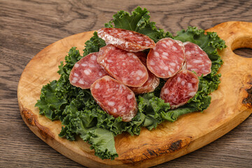 Iberian pork Fuet sausage slices