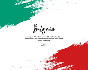 Bulgarian flag with brush stroke effect and text
