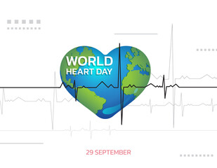 Vector Illustration, Poster Or Banner  for World Heart Day Background. Creative illustration concept of world heart day.