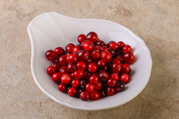 Sweet and tasty cranberry in the bowl