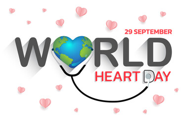 Vector Illustration, Poster Or Banner  for World Heart Day Background. Creative illustration concept of world heart day.