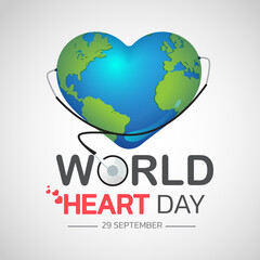 Vector Illustration, Poster Or Banner  for World Heart Day Background. Creative illustration concept of world heart day.