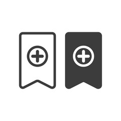 Set of two bookmark icons on white background