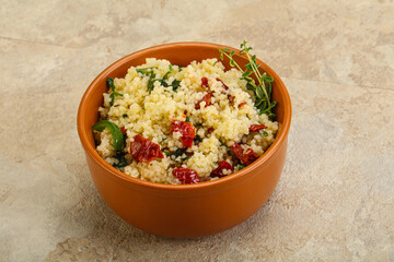 Vegetarian uisine - couscous with vegetables