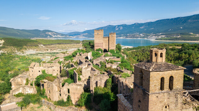abandoned town of ruesta in saragossa province, Spain
