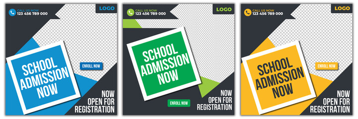 Back to School Social Media Post Template, Kids Education Social Media Instagram Post Banner Template, School Admission Instagram Post Banner, Kids School Education Social Media Post Template