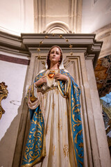 virgin Mary with the immaculate heart - obrazy, fototapety, plakaty