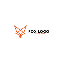 Obraz premium fox line art logo design. logo template