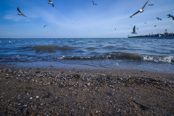Sea of Azov in cloudy weather before the storm