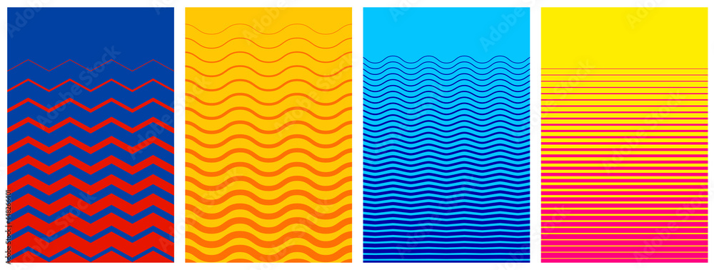 Aufkleber set of abstract halftone colorful backgrounds.