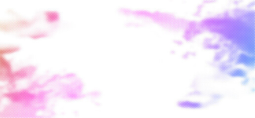 Abstract pink and violet halftone dotted stains.