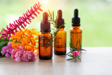 aromatherapy flowers oil image on table