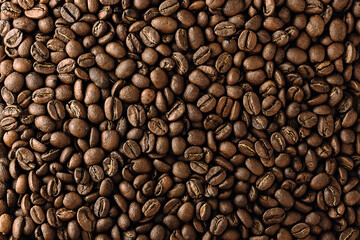 сoffee beans texture. сoffee beans as background. close-up of сoffee beans top view