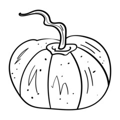 Pumpkin Hand Drawn Illustration for Coloring Page