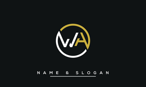 WA,  AW,  W,  A   Abstract Letters Logo Monogram
