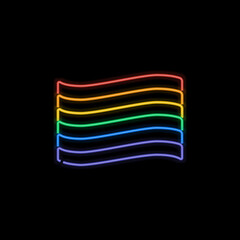 Pride flag emoji glowing neon