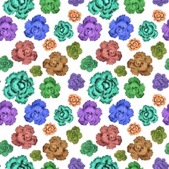 Seamless pattern with rose flowers and rosebuds for wrapping paper