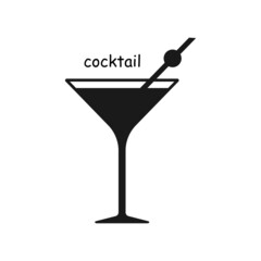 Cocktail icon. Vector illustration isolated.