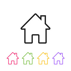 House icon on a white background. Vector outline illustration.