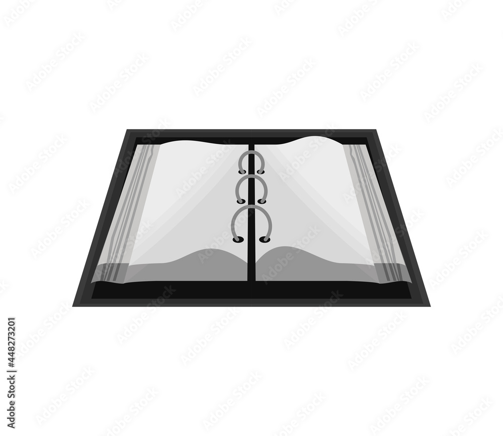 Poster open blank notebook with spiral