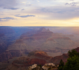 Fototapeta na wymiar Sunrise Morning at the South Rim of the Grand Canyon