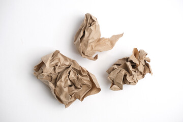 crumpled paper isolated on white