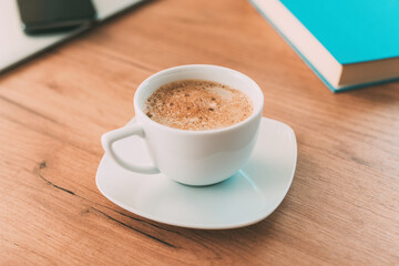Morning coffee before starting the freelance job