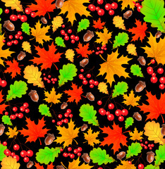 autumn pattern on a black background