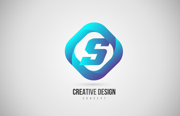 blue gradient S alphabet letter icon logo. Creative design for company