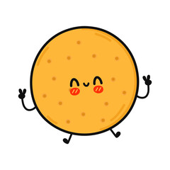 Cute funny cookies character. Vector hand drawn cartoon kawaii character illustration icon. Isolated on white background. Сookies character concept