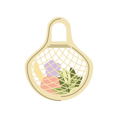 eco bag grocery with food