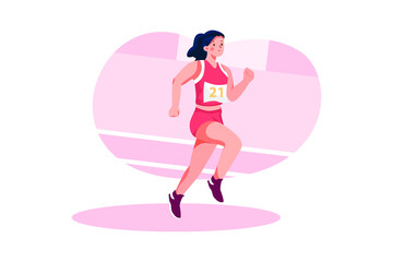 Athletics Sport Illustration Concept. Flat illustration isolated on white background.