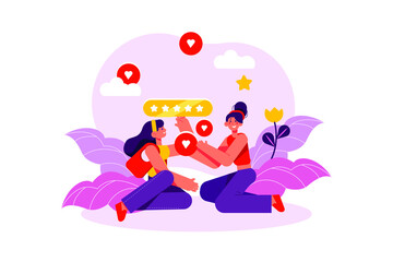 Customer Review Illustration Concept. Flat illustration isolated on white background.