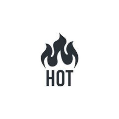 flat vector icon on white background, word hot and fire, hot sale