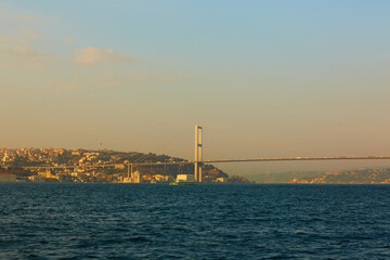 The Bosphorus Bridge connecting Europe and Asia.